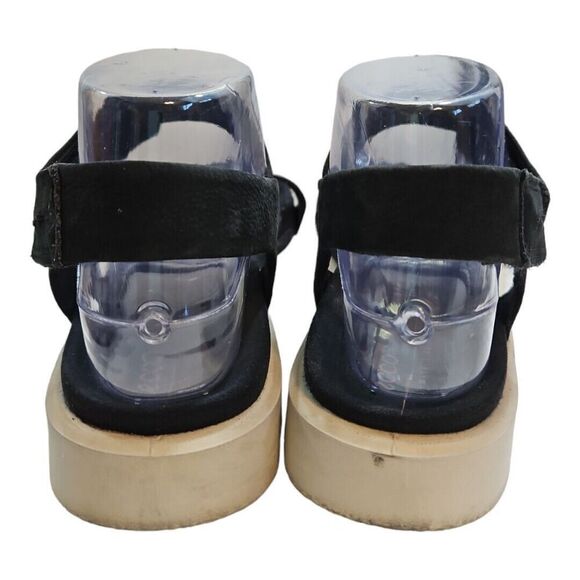 Ecco Flowt Strap Platform Sandals Womens 8 Black Leather Runs Big - Picture 5 of 10